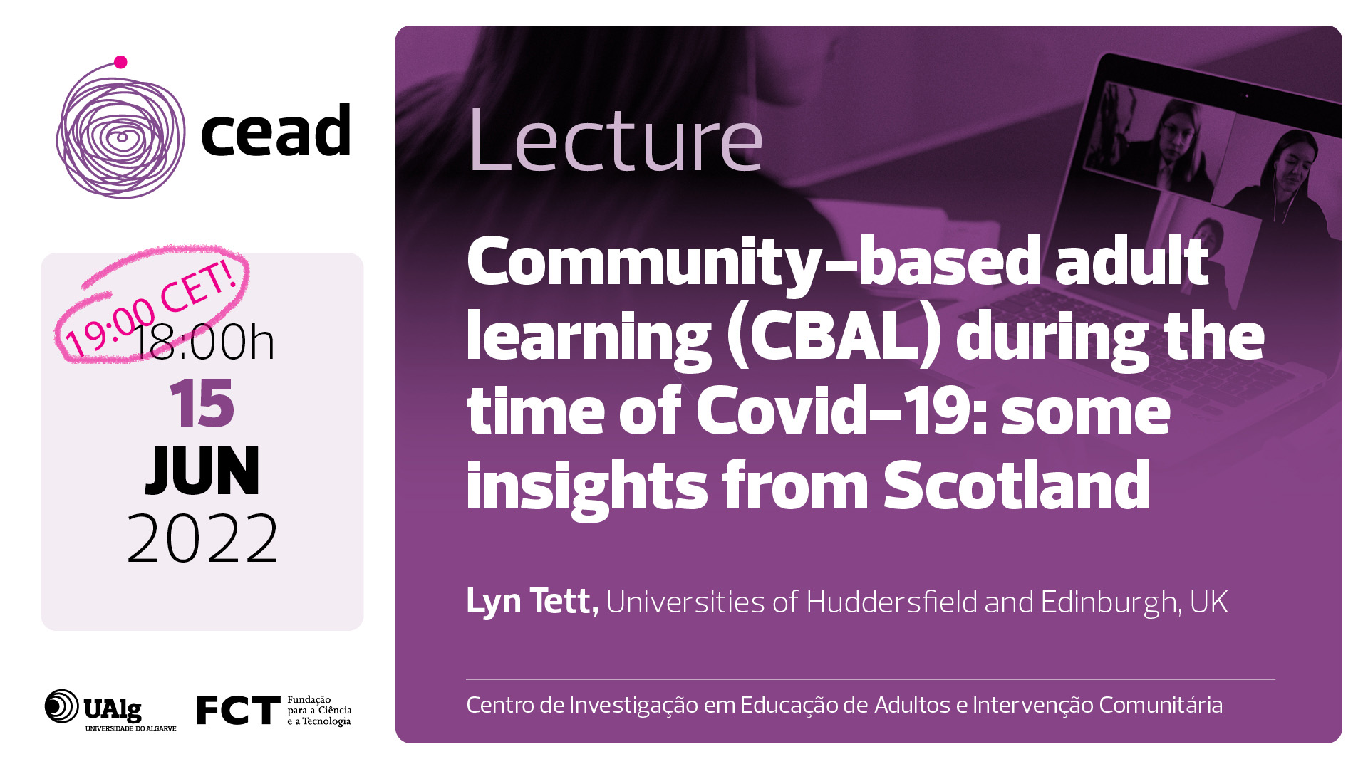 Community-based adult learning (CBAL) during the time of Covid-19: some insights from Scotland. 15 juni kl 19. 