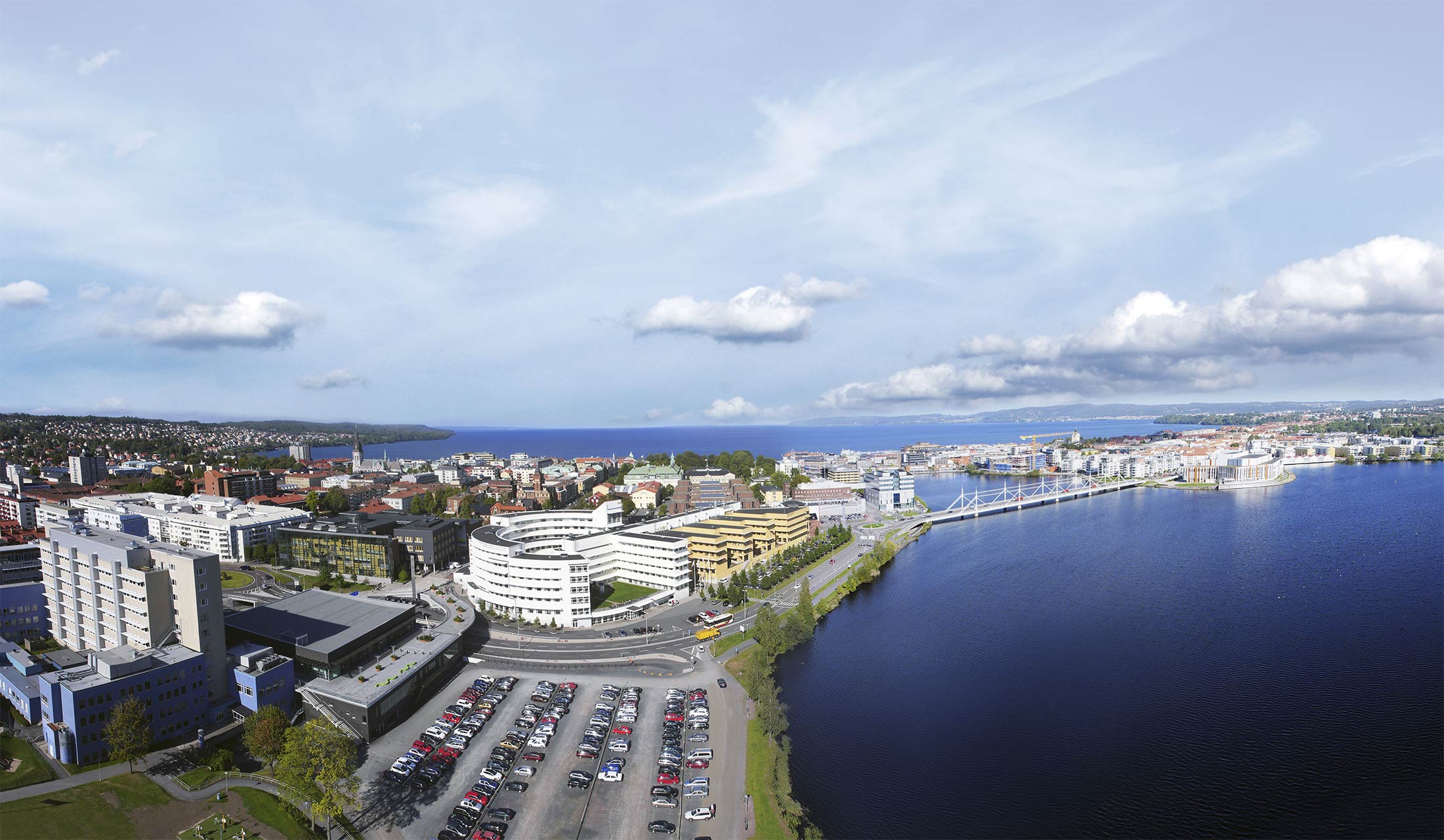 Jönköping University campus, in the middle of the beautiful city of Jönköping, situated by lake Vättern in the southern part of Sweden.
