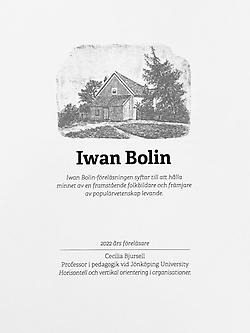 Iwan Bolin-föreläsare 2022